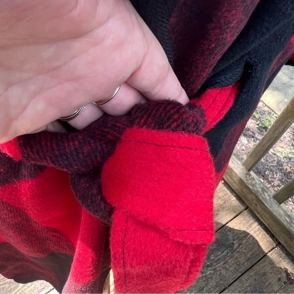 Red Buffalo plaid Crown and Ivy poncho wrap